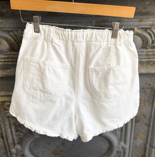 Mini Ruffle Bottom Edge Shorts - White
