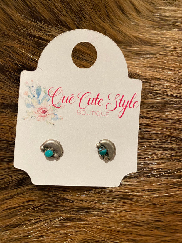 Tiny Turquoise & Sterling Studs
