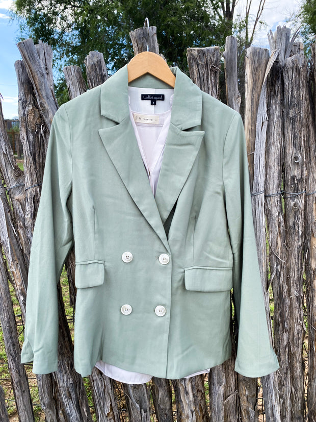 Sage Double Breasted Blazer