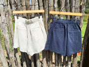 Navy Cotton Gauze Shorts