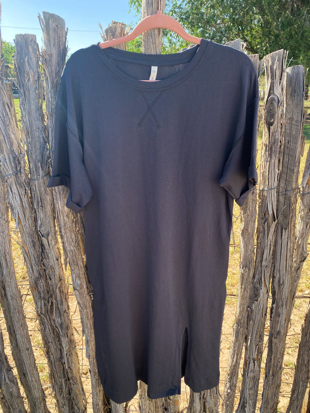 Charcoal Casual T-Shirt Dress
